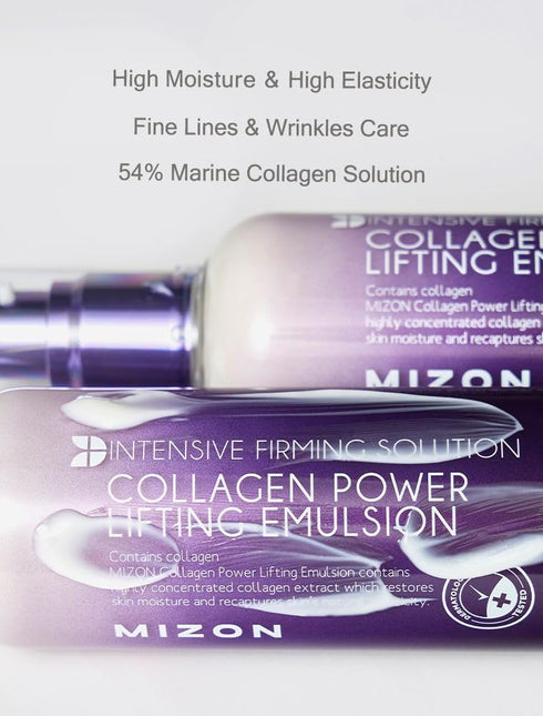 MIZON Collagen Power Lifting Emulsion, High Moisture, Anti-Wrinkle Care, Face Moisturizer, 120ml (4.06 fl oz)