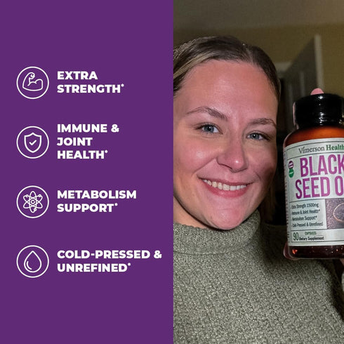 Black Seed Oil Capsules | Cold Pressed 1500mg for Joints, Immune Support & Antioxidants, 90 Caps