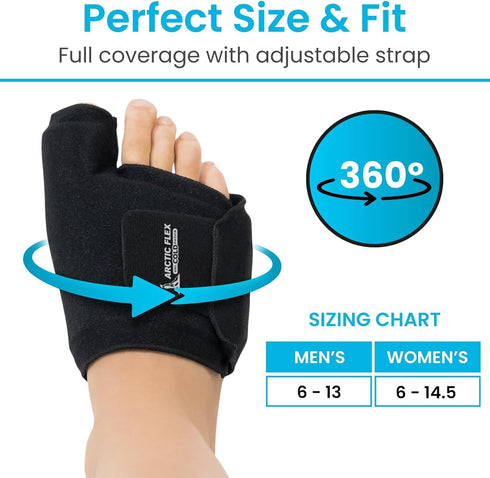 Pack Arctic Flex Foot Ice (Pair) Toe Wrap for Bunion, Plantar Fasciitis, Hallux Valgus, Gout, Swelling & Injuries