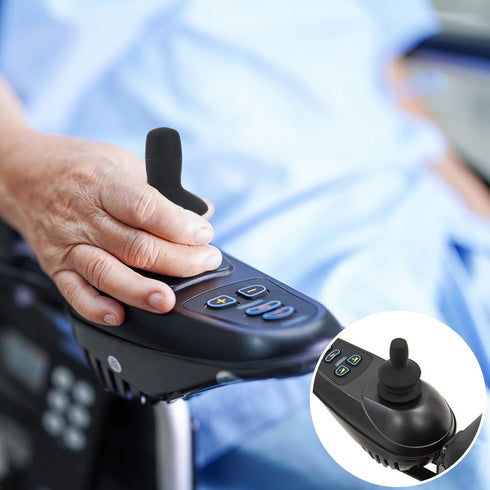 Sliverdew 2 Pcs Controller Knob and Gaiter for Electric Wheelchair Black Powerchair Mobility Aid Wheelchair Accessories
