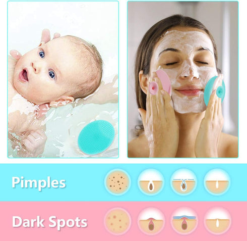 5PCS Silicone Face Scrubber Set, Lip Scrub Brush and Cleansing Brush for Men Women, Exfoliating Face Tool