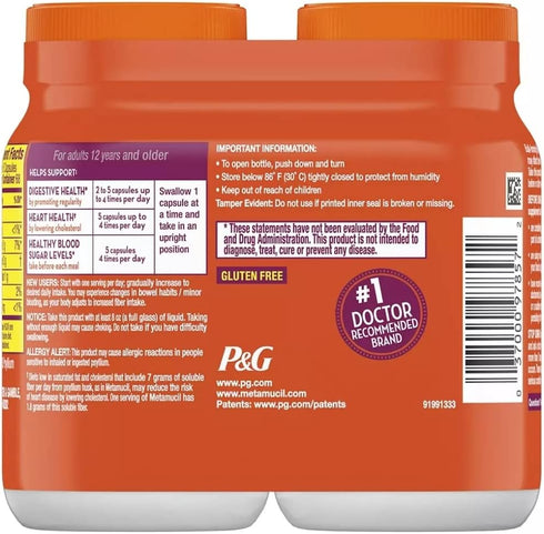Metamucil Fiber Therapy - Fiber Supplement for Regularity, 170 Count (Pack of 2)
