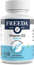 FREEDA Vitamin D3 3000 IU, High-Potency for Bone Strength & Immune Support, 250 Tiny Tablets