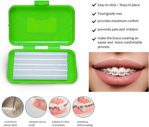 2 x Portable Orthodontic Oral Care Kit, Travel Kit for Patients, Toothbrush, Wax Floss, Interdental Cleaning