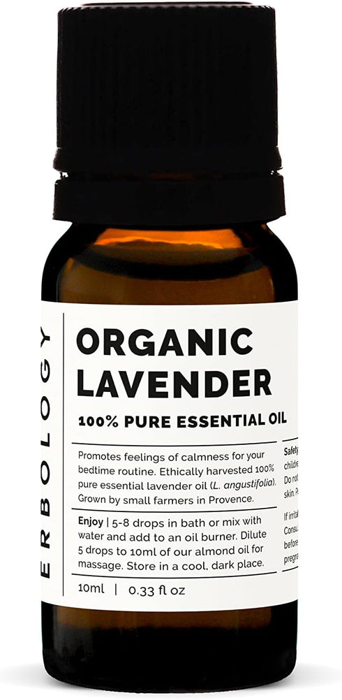 Erbology Organic Pure Lavender Essential Oil, 0.34 fl oz, Small Batch from Provence, France