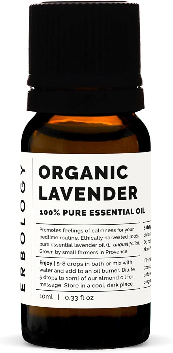 Erbology Organic Pure Lavender Essential Oil, 0.34 fl oz, Small Batch from Provence, France