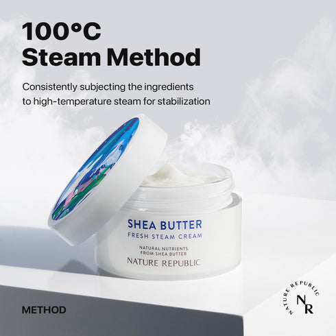 Nature Republic 100 ml Shea Butter Steam Cream, Moisturizer, Facial Cream, Nourishing Skincare