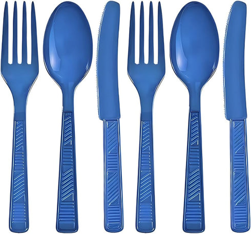 Party Dimensions Plastic Blue Cutlery Combo, Pack of 48, 48 count