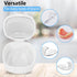 Retainer Case with Mirror and Ventilation Holes, Mouth Guard and Denture Case, Orthodontic Aligner Case (Blue Marble)