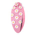 NVENF Flower Headbands for Women, Spring Summer Floral Knotted Headbands, Crystal Rhinestone White Pink, Beach