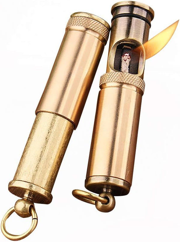 Ambrogio.L Vintage Kerosene Lighter Wheel, Old Fashioned Petrol Oil Brass Fire Starter