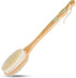 Body Scrubber with Soft and Stiff Natural Bristles, Dual-Sided Long Handle Shower Brush for Bath