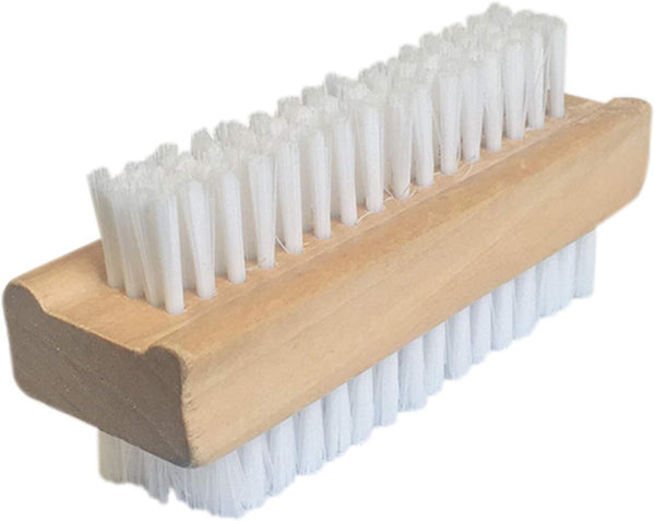 Lola Products Hand & Nail Brush | Heavy Duty Dual Sided, Soft & Stiff, Solid Wood, Cleans Hands & Fingernails