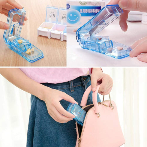 JohnBee Pill Cutter | Best Pill Cutter for Small or Large Pills | Designed in The USA | Includes Keychain Pill Holder