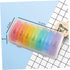SHOWERORO Compartment Rainbow Color Weekly Pill Box Organizer Portable Round Medicine Dispenser Case with Food-Grade PP
