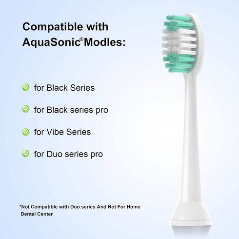 Replacement Toothbrush Heads for AquaSonic Black Series, 10 Pack for Vibe Series and Duo Series Pro
