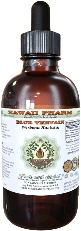 Blue Vervain Alcohol-Free Liquid Extract, Organic Blue Vervain (Verbena Hastata) Dried Parts Glycerite, 2 oz