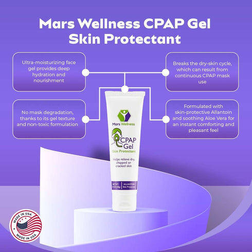Mars Wellness CPAP Gel Skin Protectant – 1oz Before and After CPAP Mask Sealant – Soothing for Dry, Chapped Skin