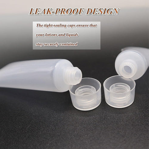 OIIKI 10PCS Refillable Travel Tubes, 5ml Empty Clear Plastic Squeeze Bottles for Facial Cleanser and Lotion