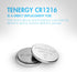 Tenergy CR1216 3V Lithium Button Cell Battery, 20 Pack for Watches, Mini LED Lights, Forehead Thermometers