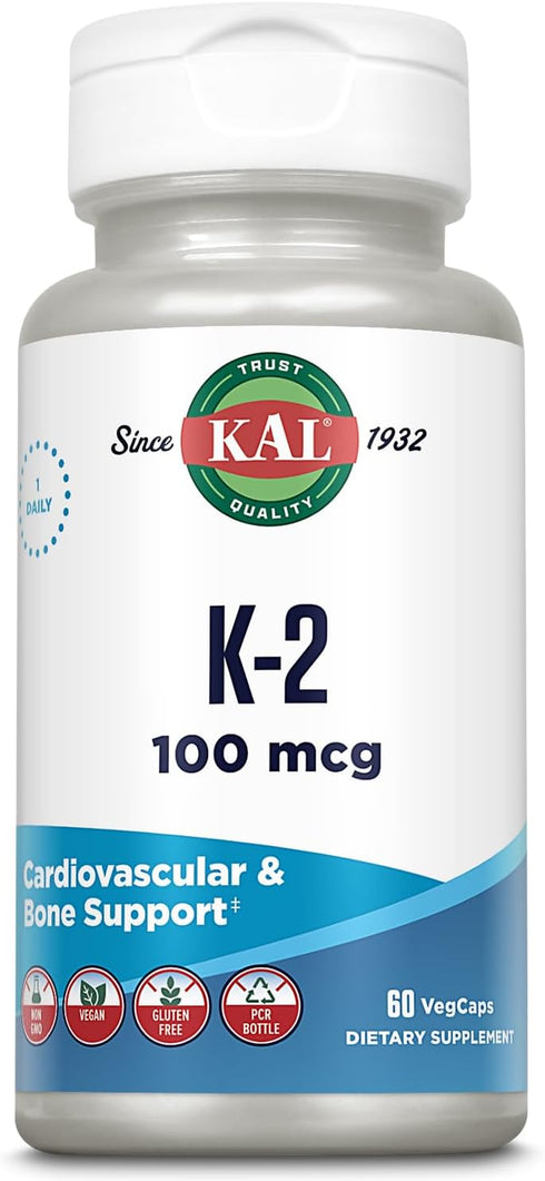 Kal 100 Mcg K2 Mk-7 Tablets, 60 Count