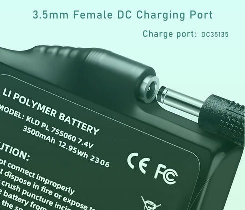 Svenirven 7.4V Set (3500mAh) Batteries for Heated Gloves - Rechargeable Lithium Polymer Replacement Compatible