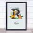The Card Zoo Jungle Animals Initial R Baby Birth Details Nursery Christening Gift Print