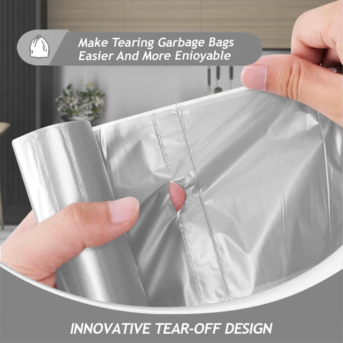 Teivio 4 Gallon Strong Trash Bags, 330 Count, Small Bathroom Garbage Can Liners, Grey Plastic Bags
