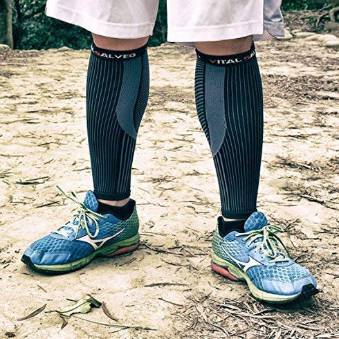 Vital Salveo Recovery Calf Compression Sleeves Fit for Cycling Running Travel Pregnancy Nurses Calf Pain Relief (1Pair)