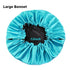 Stain Bonnet Silky Adjustable Satin Sleep Cap for Night Sleeping Hair Bonnet, Reversible Peacock Blue/Black