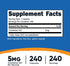 Nutricost Yohimbine HCl 5mg, 240 Capsules Extra Strength - Gluten Free, Non-GMO