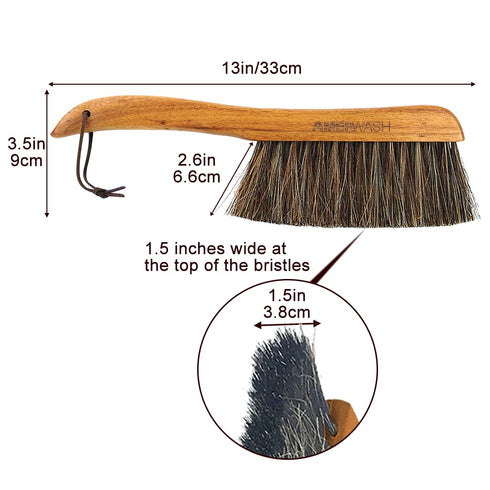 2 Pack Counter Brush for Furniture, Drafting, Patio, Bed, Fireplace, Wooden Handle, Horsehair Bristles Duster