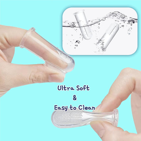 Little Fox Baby Oral Cleaner 42Pcs, Upgrade Designed + 1 Free Finger Toothbrush with Case for Infants