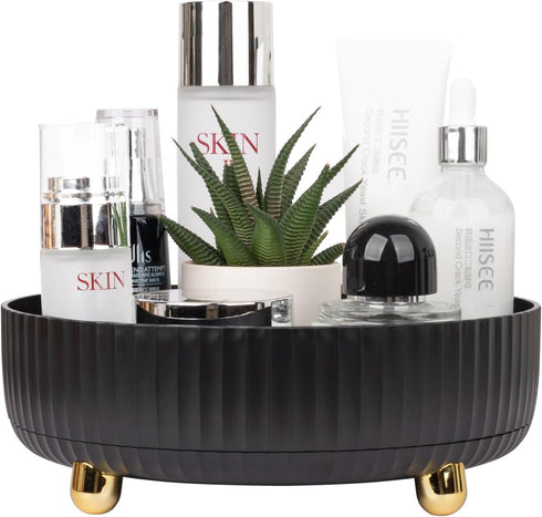 Makeup Perfume Organizer Tray, 360 Degree Rotating Lazy Susan Skincare Storage for Dresser, Bathroom Countertop, Small