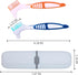 NUTLET 2Pcs 1 Denture Brush False Teeth Toothbrush with White Carrying Case, Effective Denture Cleaning Brush