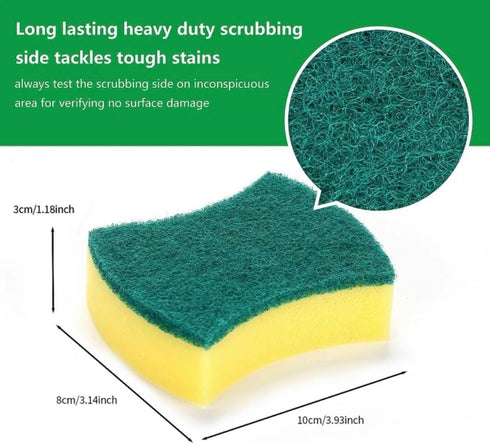 Home and Kitchen Cleaning Sponges, 24 Pack of Non-Scratch, Durable Disinfectant Scrub Sponge