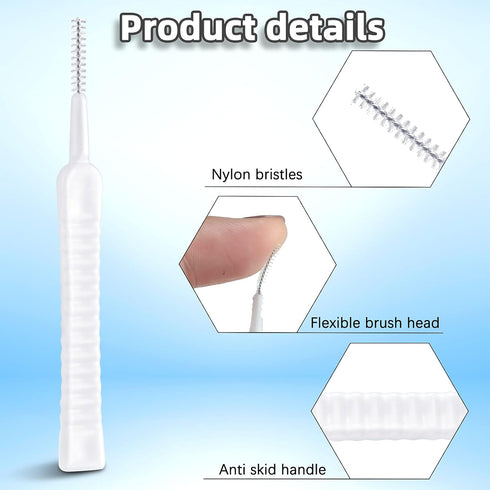 Patelai 60 Pcs Mini Shower Head Cleaner Picks, Anti Clogging Nylon Cleaning Brush for Shower, Window Slot, Keyboard
