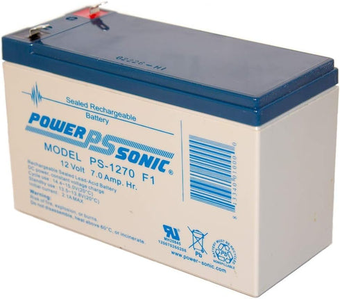 Power Sonic PS-1270 12V 7AH F1 Rechargeable Sealed Lead Acid Battery for General Purpose, Medical, Emergency Lighting