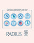 RADIUS Toothbrush Big Brush with Replaceable Brush Head BPA Free ADA Accepted - Left Hand - Pastel Pink Brush