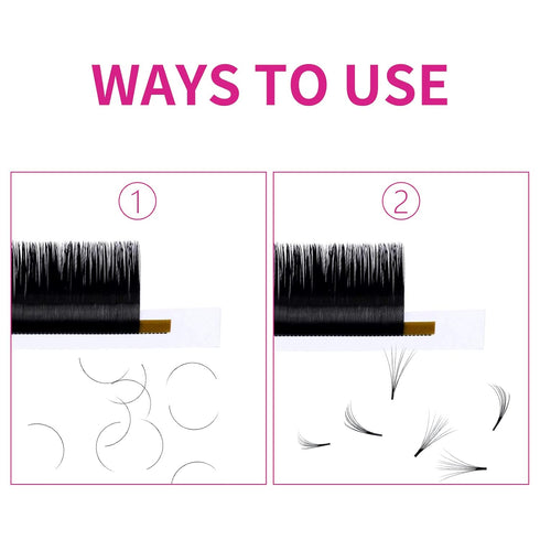 Lash Extensions Regular Volume Mixed Tray, 0.03 B Curl 8-14mm Premium Mink Silk Eyelash Extensions