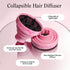 Rizos Curls Collapsible Hair Diffuser, Pink, Enhances Curl Definition, Volume, Fits Most Hair Dryers, Dries Curls Faster