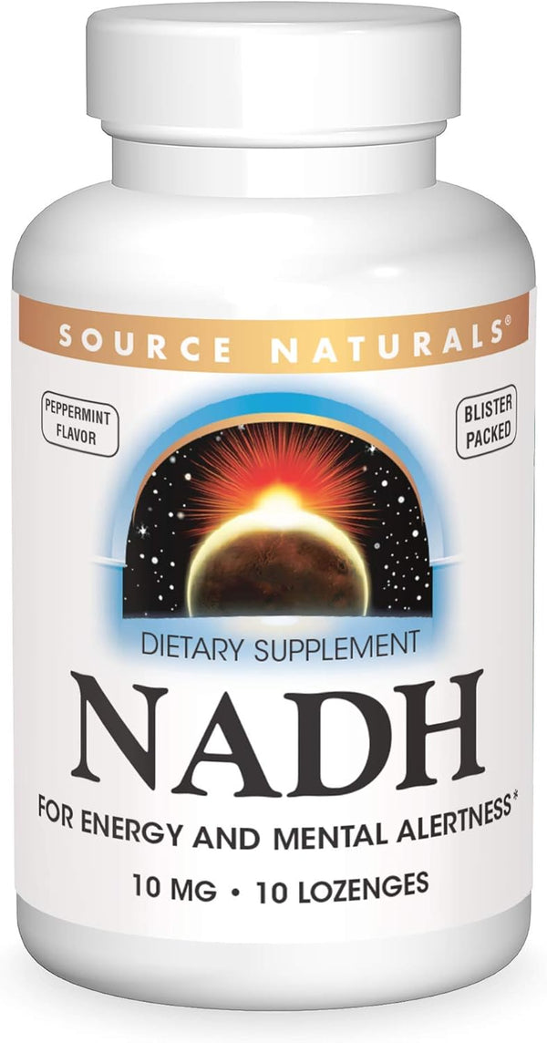Source Naturals NADH 10mg, 10 Tablets, Boost Energy and Mental Alertness
