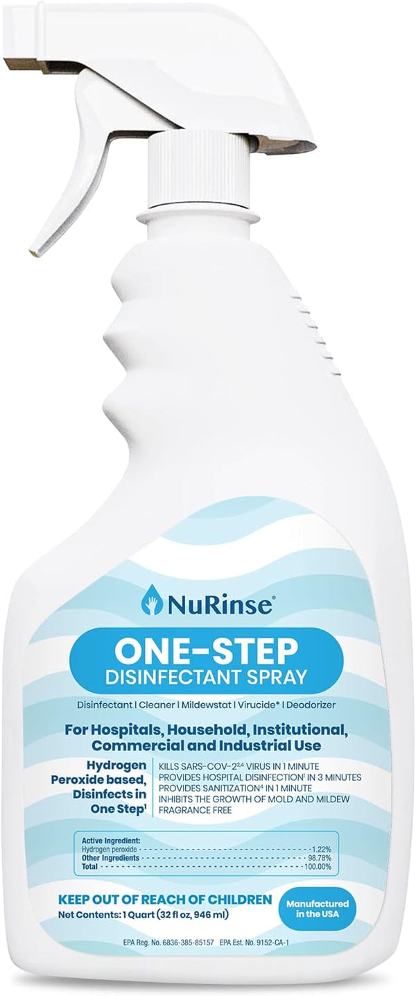 One-Step Disinfectant Spray, 32 FL OZ, All Purpose Cleaner & Sanitizer in One Pack