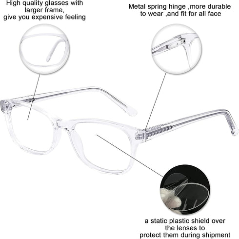 OCCI CHIARI Blue Light Reading Glasses for Women, 2.50 Anti Computer Glare Eyestrain, Spring Hinge Readers (1.0 to 6.0)