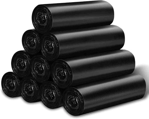 Uieogio 6-10 75 75 Count 45 cm 50 cm,18x20 Inches Gallon Heavy Duty Trash Bags with Tie Ties - Extra Thick, Leak-Proof