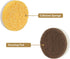 DrDirt Kitchen Sponges with Handle - 2 Round Wood Pulp Dish Sponges & 1 Scouring Pad Sponges - Non-Scratch, Multipurpose for Pans, Pots, and Sink Cleaning by DrDirt