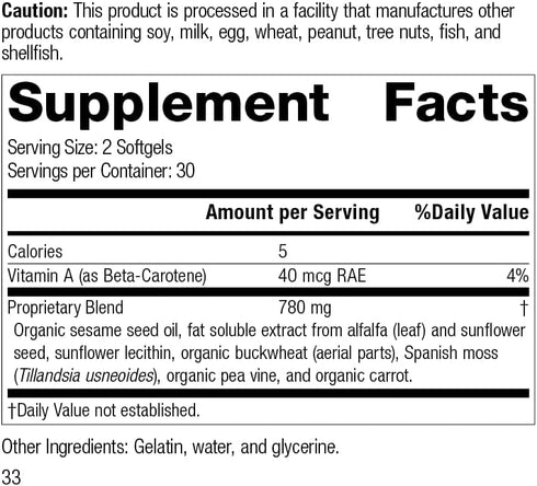 Standard Process Chlorophyll Complex - Immune Support, Antioxidant Activity, 60 Softgels with Vitamin A