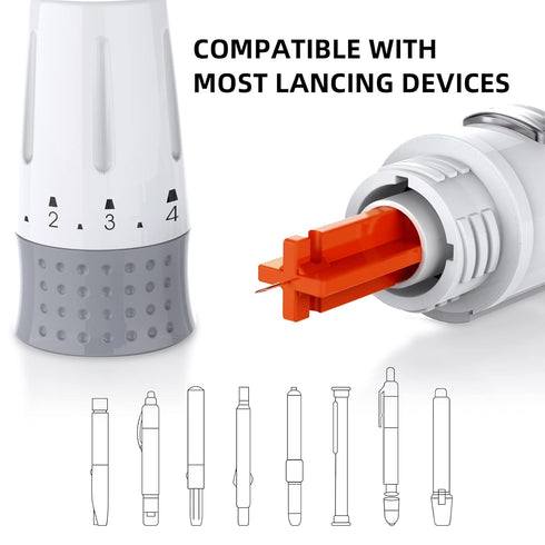 Metene Twist Top Lancets, 310 Count, 30 Gauge for Blood Sugar Test, Diabetic Lancets
