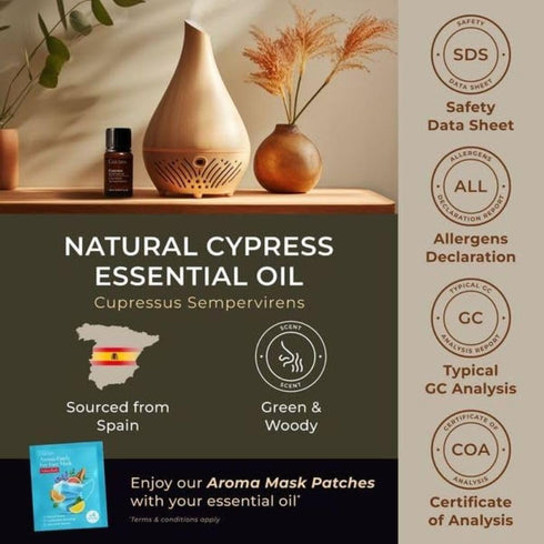 Gya Labs Cypress Essential Oil for Diffuser, 0.34 Fl Oz, 100% Pure Natural for Candle Making Scent & Aromatherapy