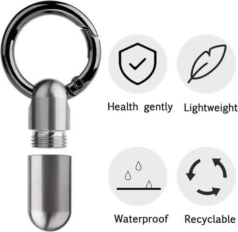Micro Keychain Pill Holder, TISUR Titanium Pill Case Waterproof Pill Fob for Emergency Aspirin & Nitroglycerin for